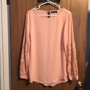 Super cute pale pink long sleeve top-L